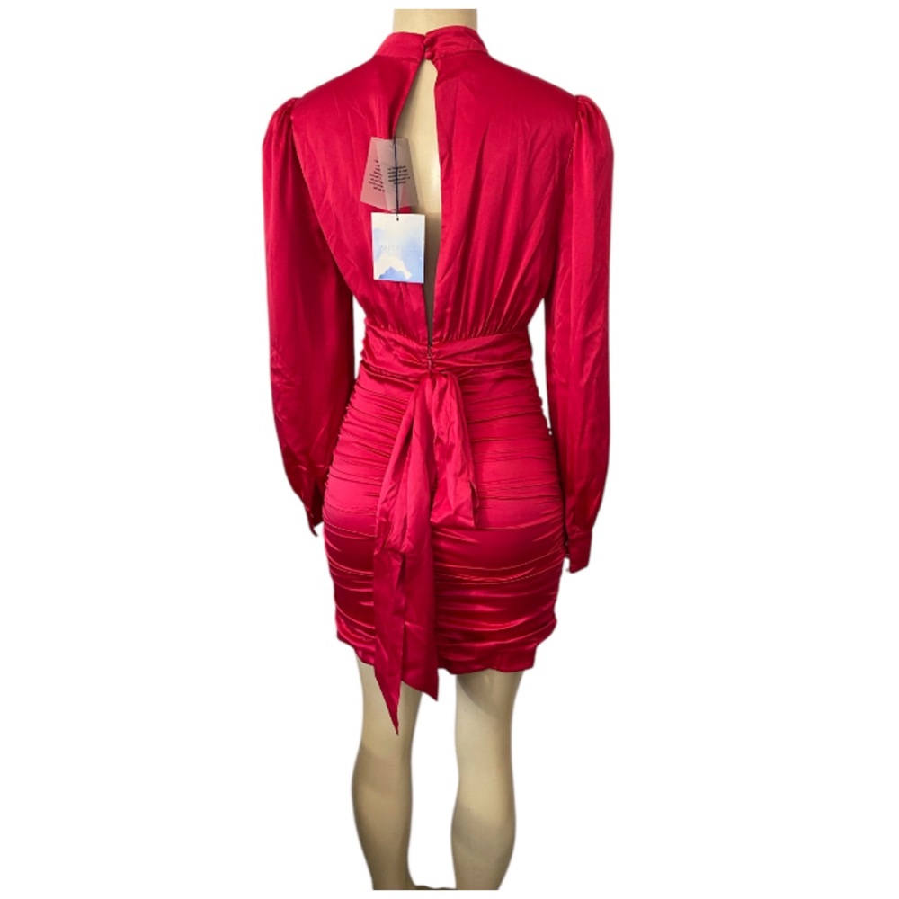 MAJORELLE REVOLVE Bristol Mini Dress Hot Pink Satin Size Small - Picture 6 of 9